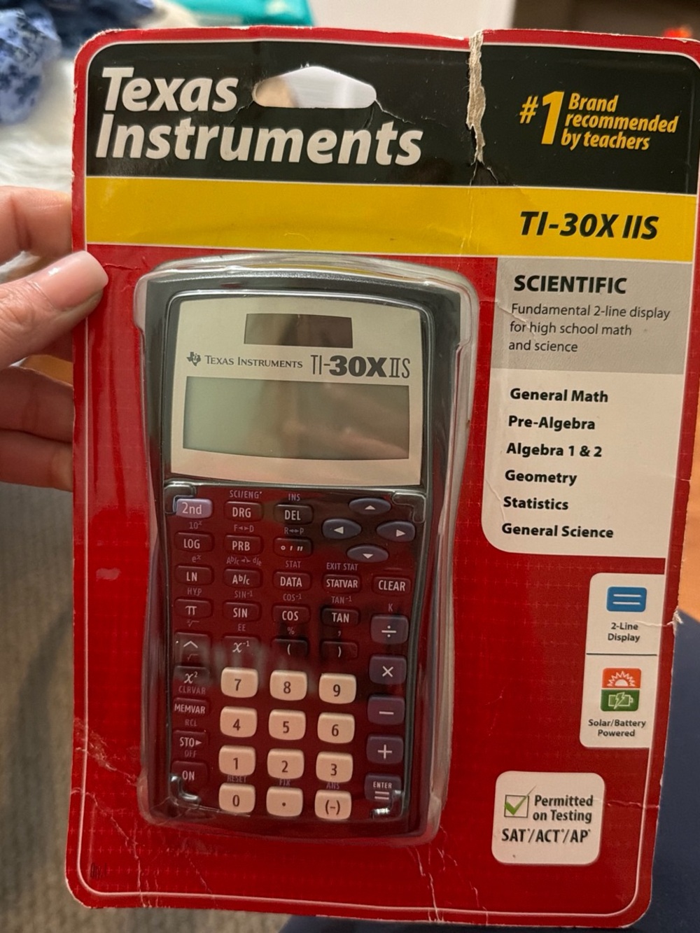 Texas Instruments TI-30X IIS Scientific Calculator in Red